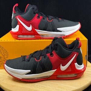 Nike LeBron Witness 7 Bred Mens Size 10 Black University Red White DM1123 005